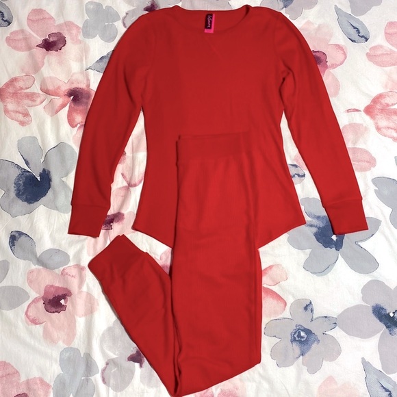 LaSenza Waffle Knit Pyjama Lounge Cozy Lightweight Set Size Small - Picture 2 of 4